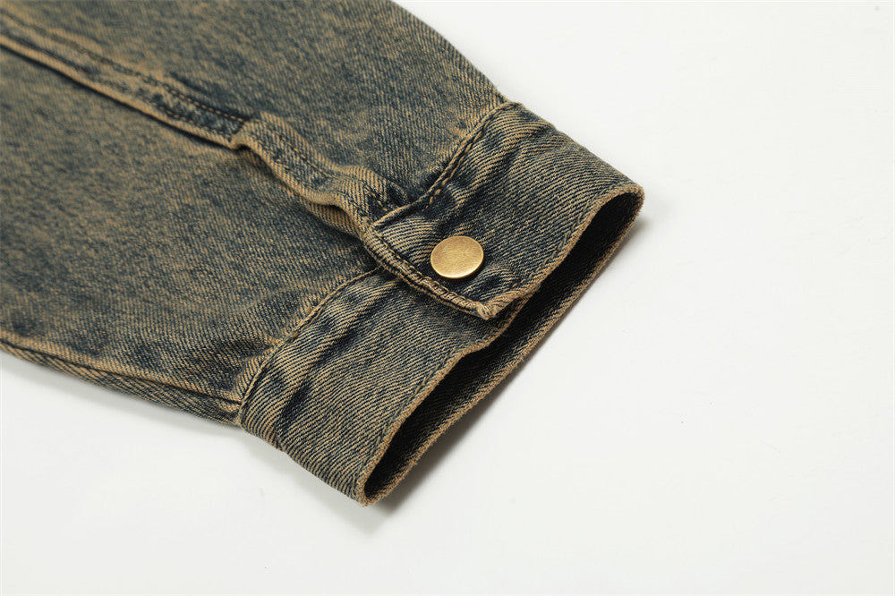 Denim Cargo Pants Jacket Men's Coat