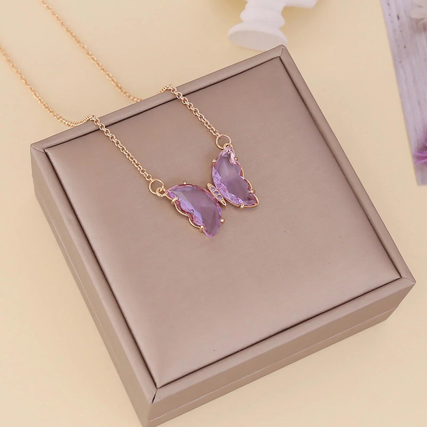 Duence Gold-plated Stylish Butterfly Necklace For Women and Girls