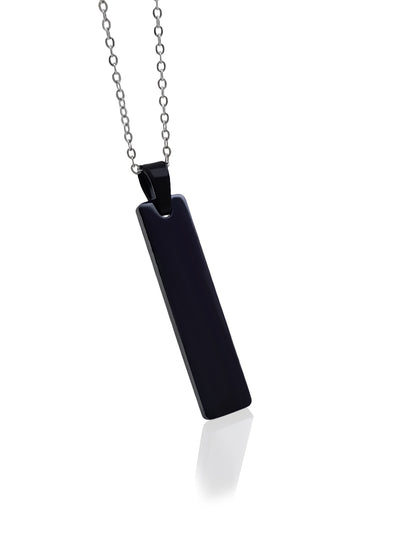 Duence Stainless Steel Vertical Bar Pendant adjustable Necklace chain