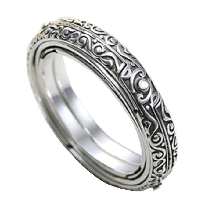 Duence Astronomical Ball Ring Cosmic Finger Ring Couple Jewelry Silver Plated