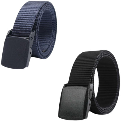 Duence Unisex Canvas Belt Pack Of 2 FDCANVASBELTBLKNAVY