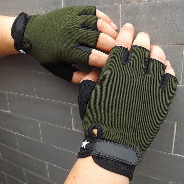 Duence Anti-Slip Breathable Bike Sports Gym & Fitness Gloves��(Green)