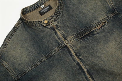 Denim Cargo Pants Jacket Men's Coat