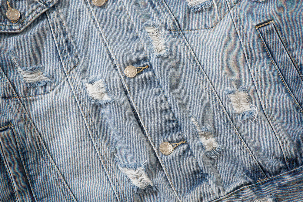 Loose All-match Washed Worn Lapel Denim Jacket Jacket